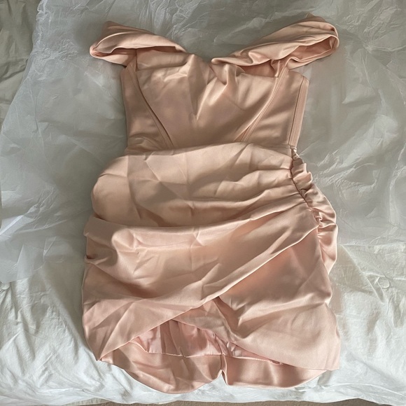 House of CB Dresses House Of Cb Coraline Blush Satin Corset Dress